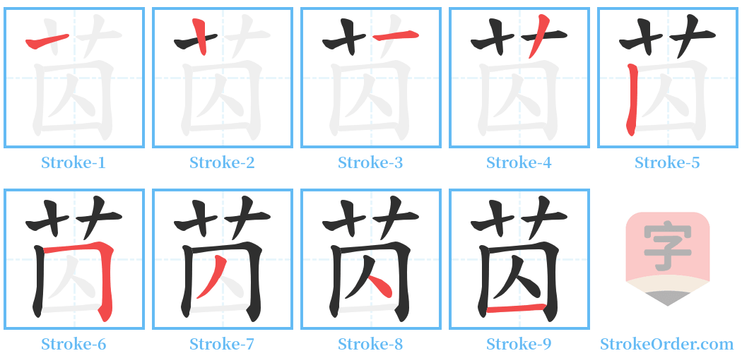 苬 Stroke Order Diagrams