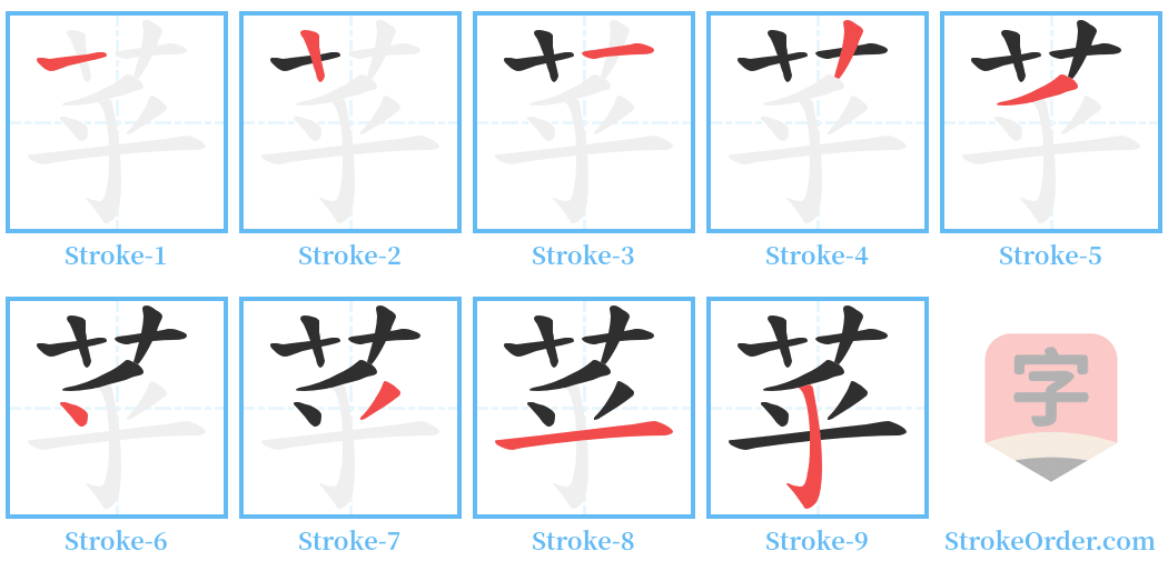 苸 Stroke Order Diagrams