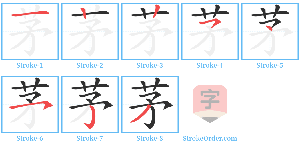 茅 Stroke Order Diagrams