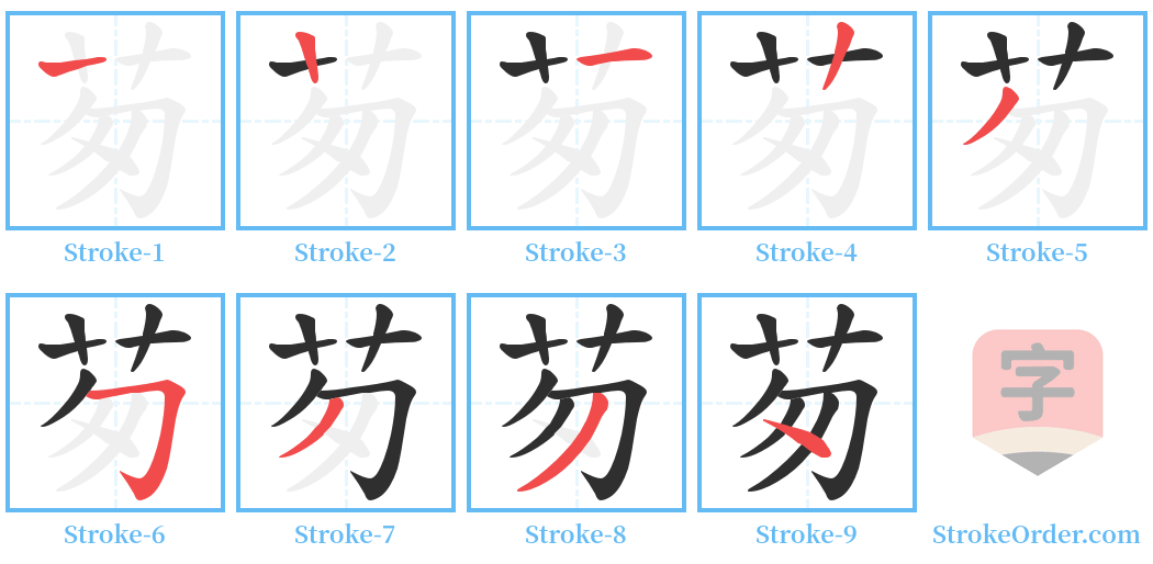 茐 Stroke Order Diagrams