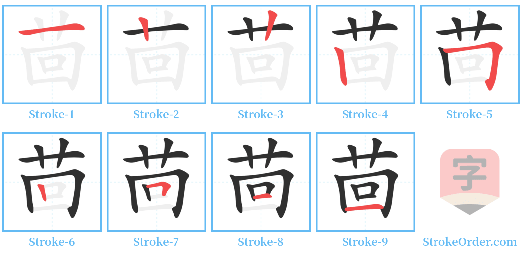 茴 Stroke Order Diagrams