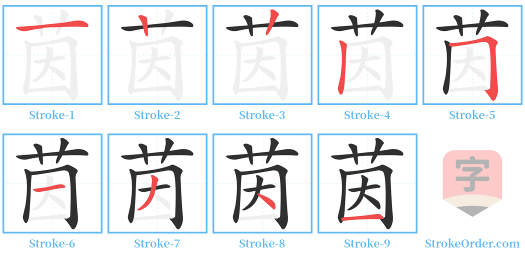 茵 Stroke Order Diagrams