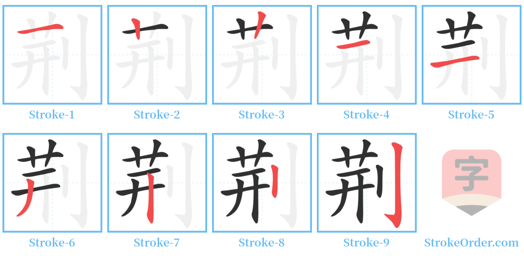 荆 Stroke Order Diagrams