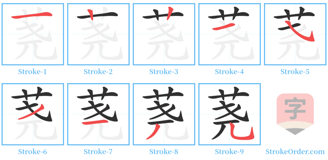 荛 Stroke Order Diagrams