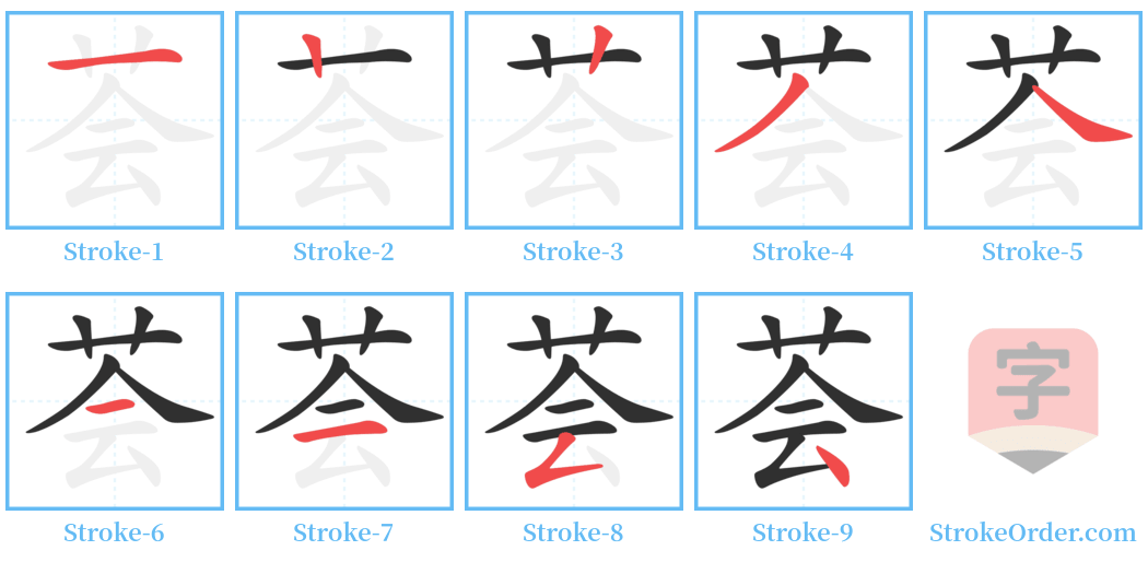 荟 Stroke Order Diagrams