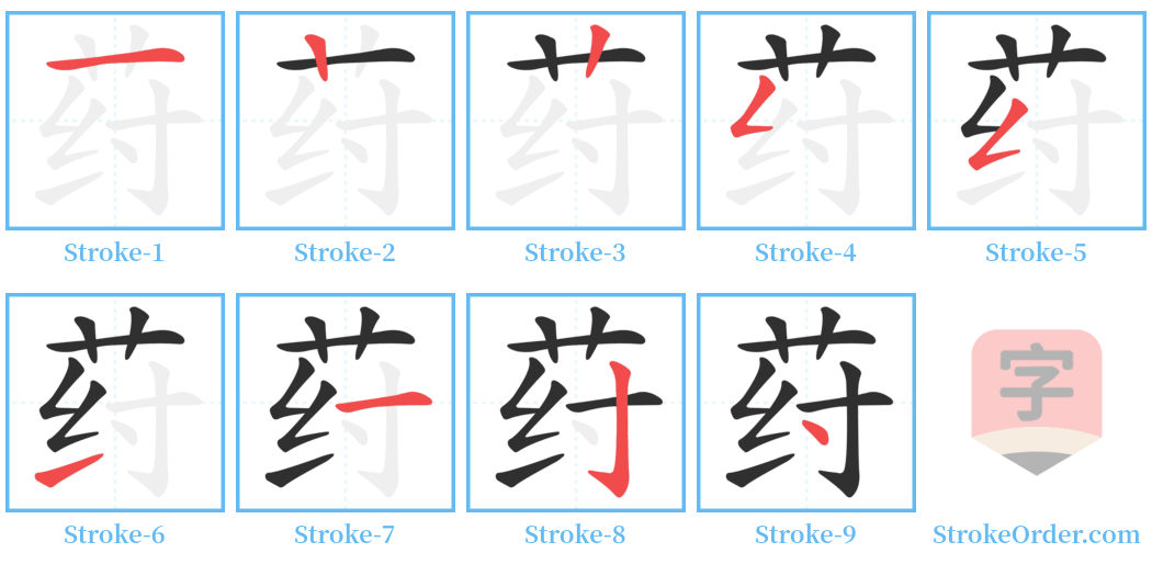 荮 Stroke Order Diagrams