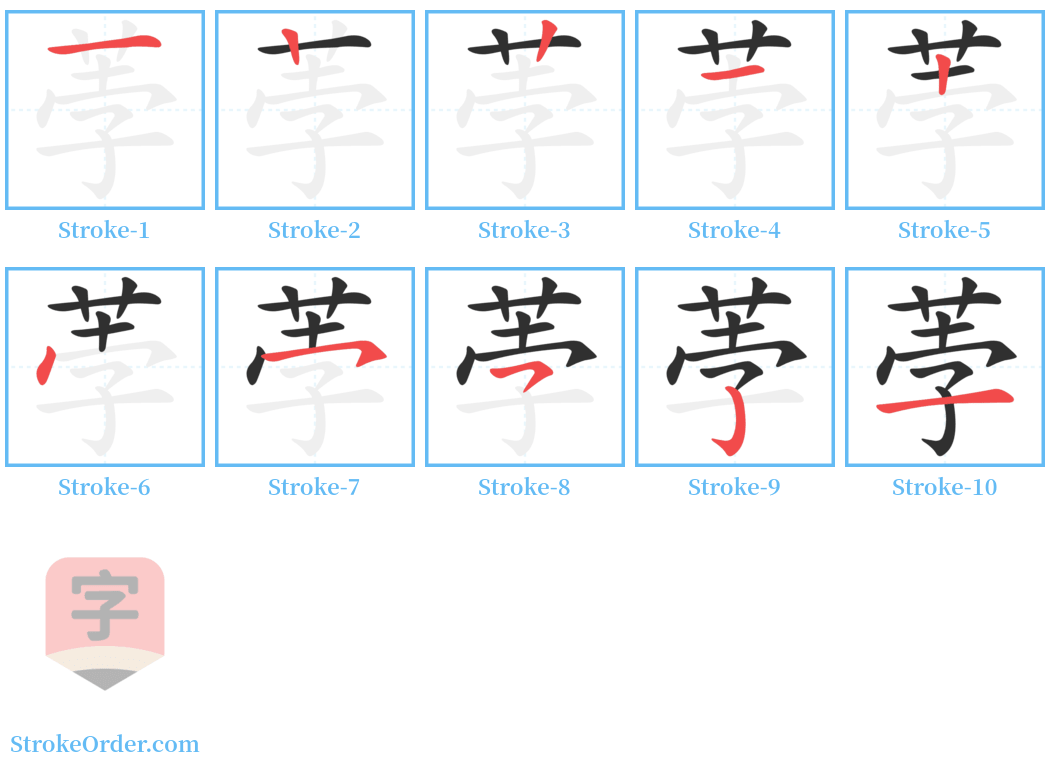 荸 Stroke Order Diagrams