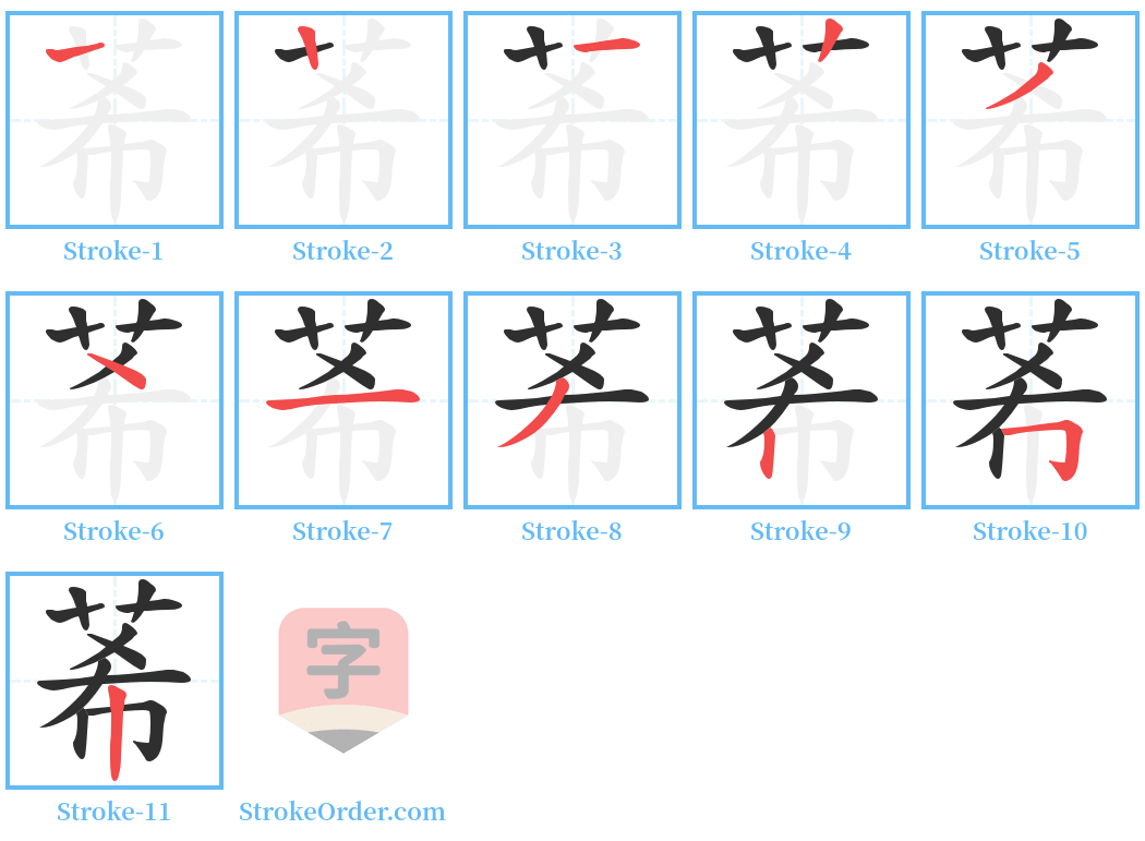 莃 Stroke Order Diagrams