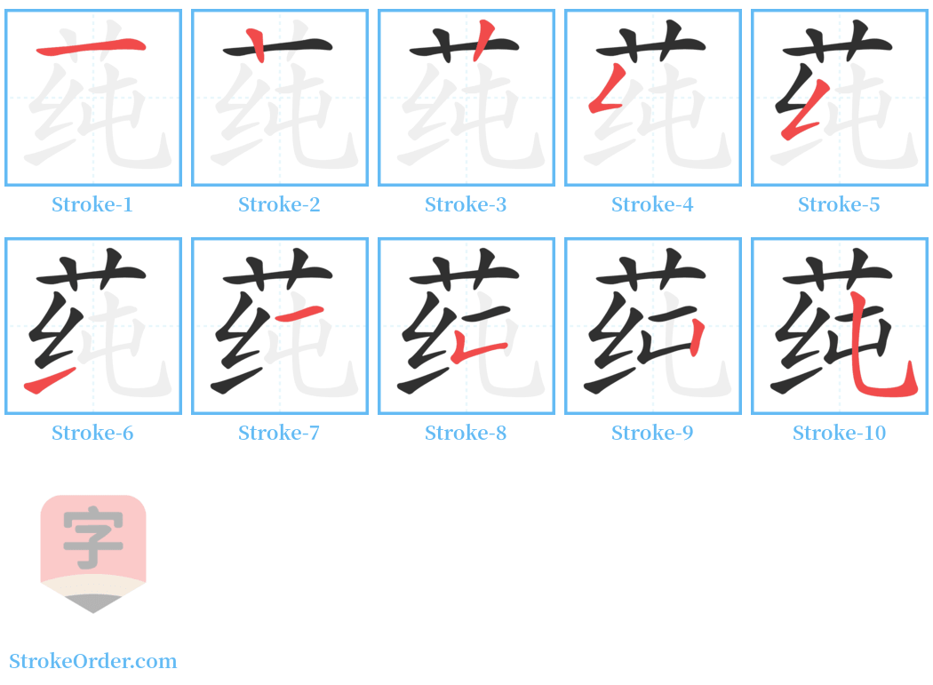 莼 Stroke Order Diagrams