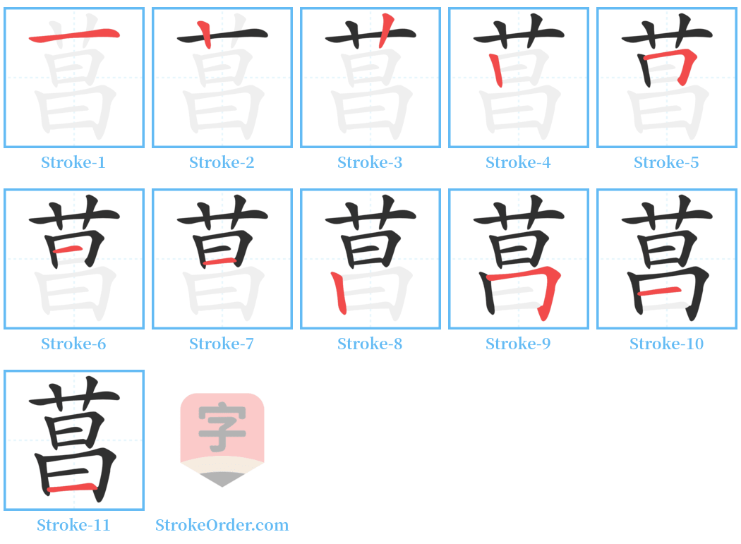 菖 Stroke Order Diagrams