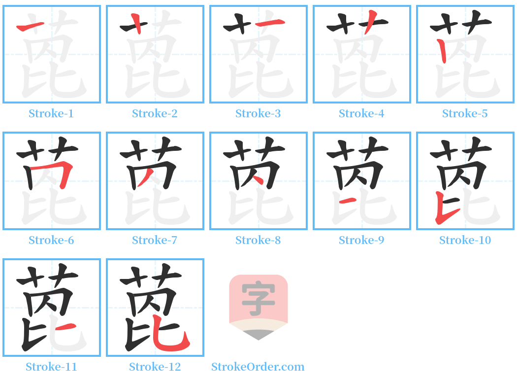 萞 Stroke Order Diagrams