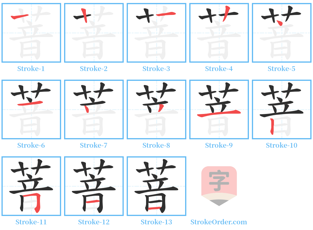 萻 Stroke Order Diagrams