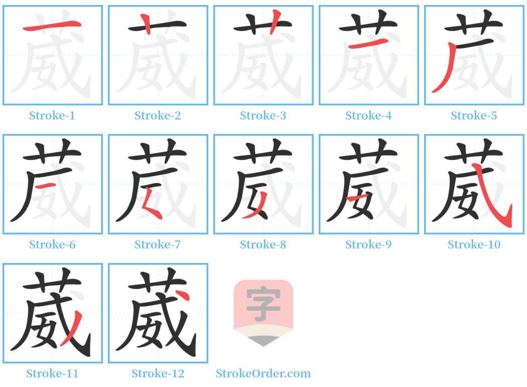 葳 Stroke Order Diagrams