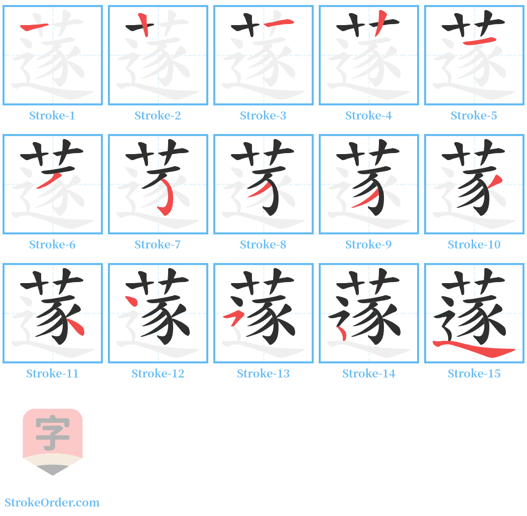 蓫 Stroke Order Diagrams