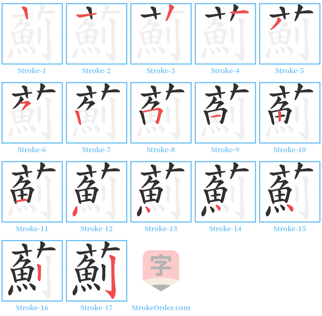 薊 Stroke Order Diagrams