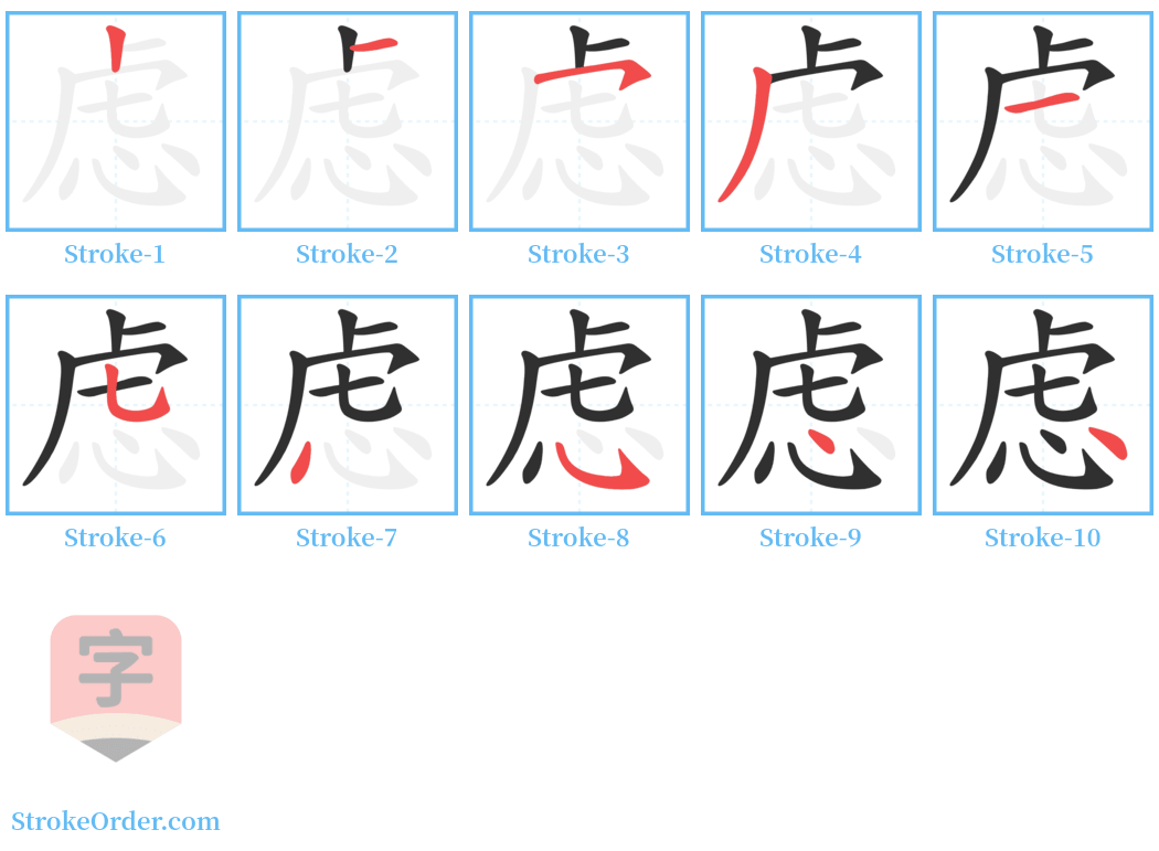 虑 Stroke Order Diagrams