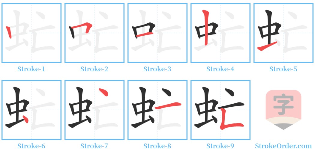 虻 Stroke Order Diagrams