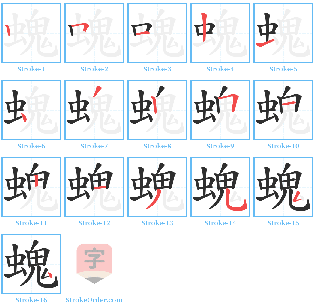 螝 Stroke Order Diagrams