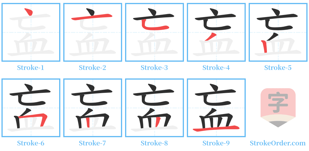 衁 Stroke Order Diagrams