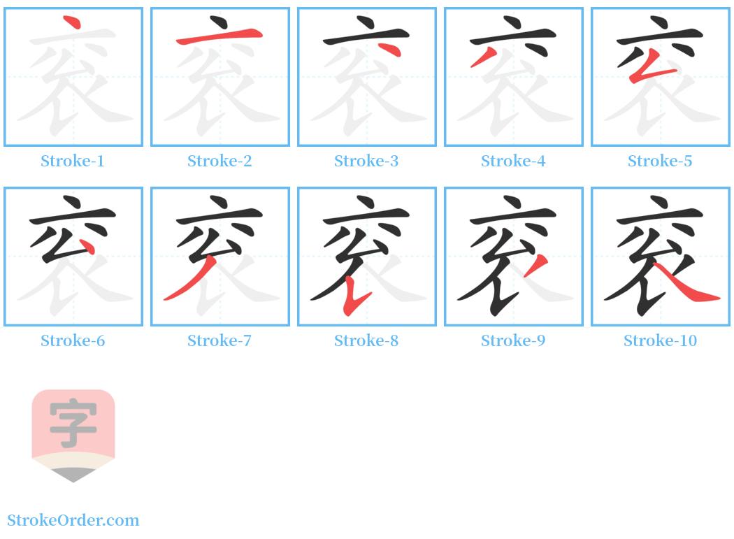 衮 Stroke Order Diagrams