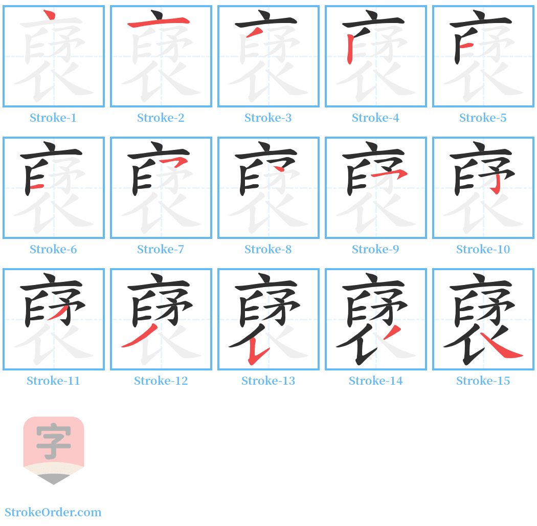 裦 Stroke Order Diagrams