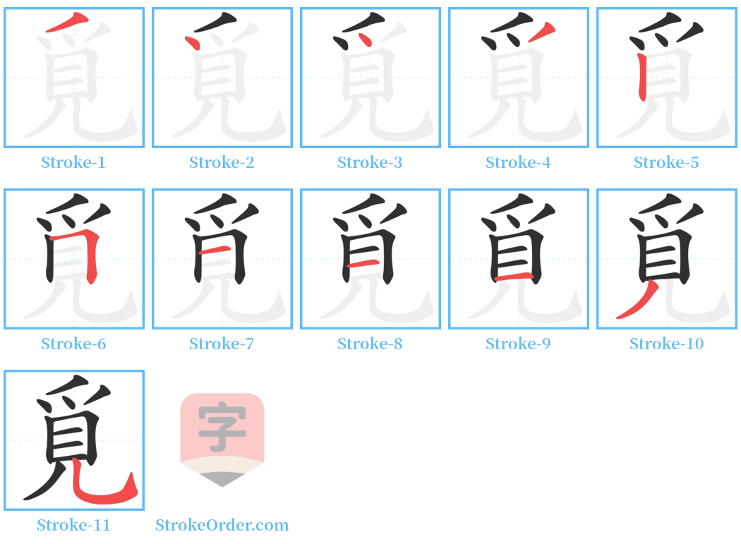 覓 Stroke Order Diagrams