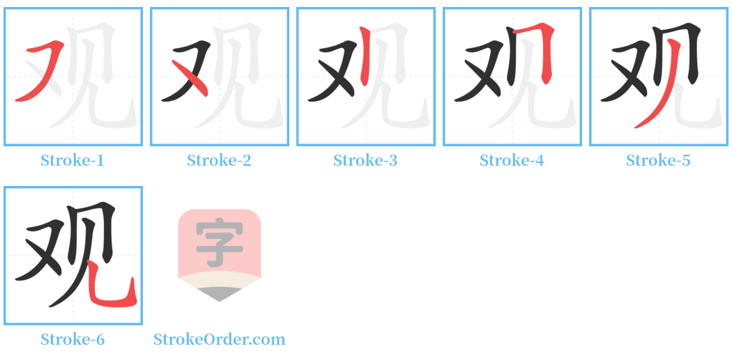 观 Stroke Order Diagrams