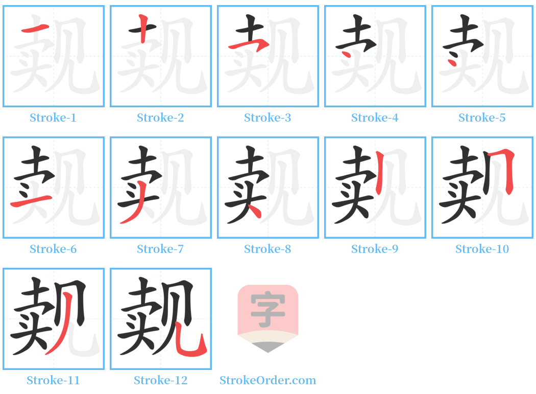 觌 Stroke Order Diagrams