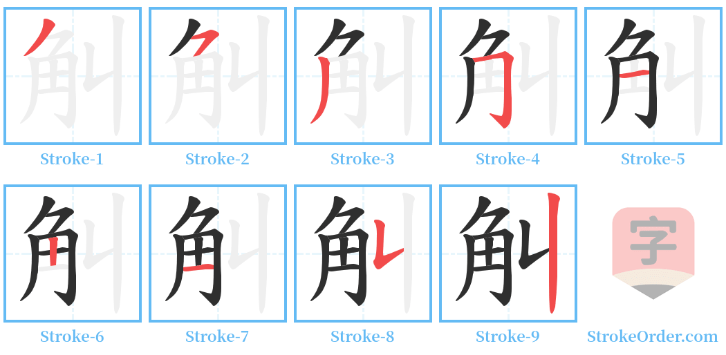 觓 Stroke Order Diagrams