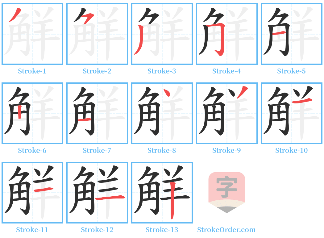 觧 Stroke Order Diagrams