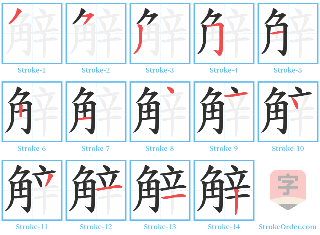 觪 Stroke Order Diagrams