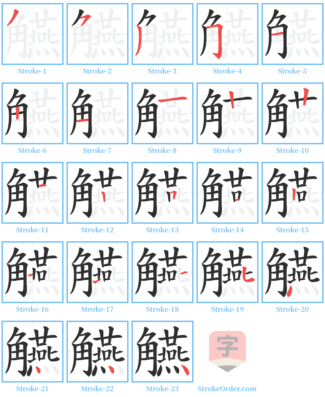 觾 Stroke Order Diagrams