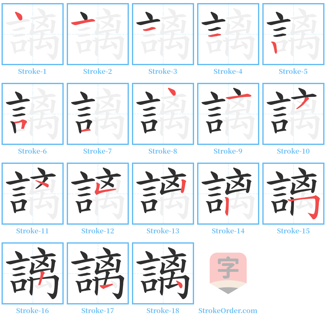 謧 Stroke Order Diagrams