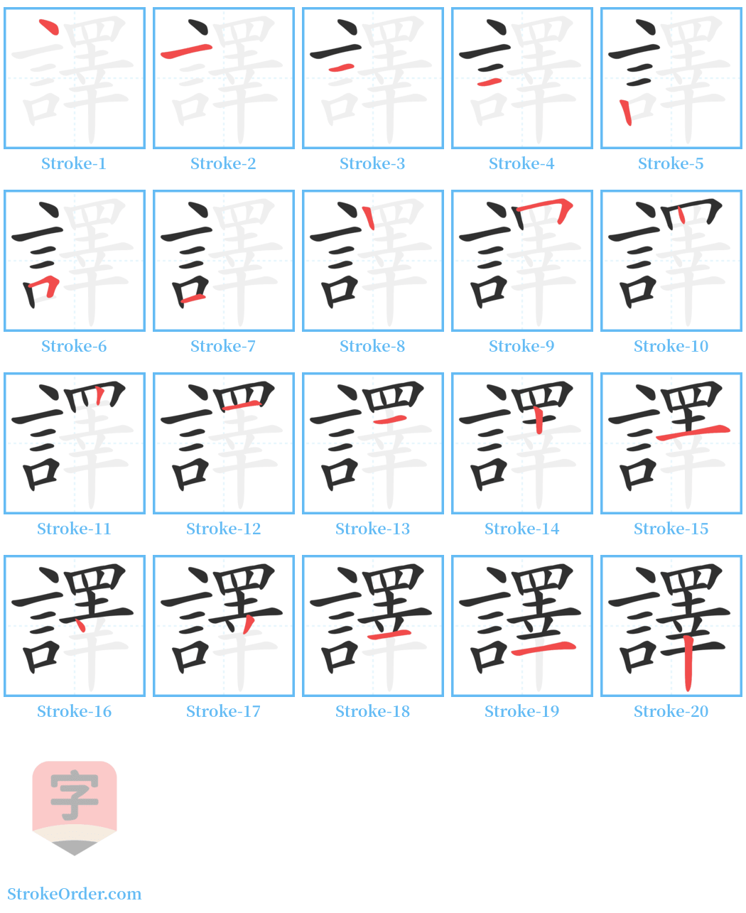 譯 Stroke Order Diagrams