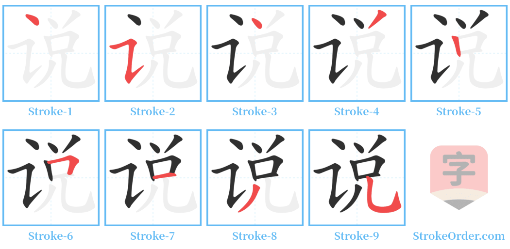 说 Stroke Order Diagrams