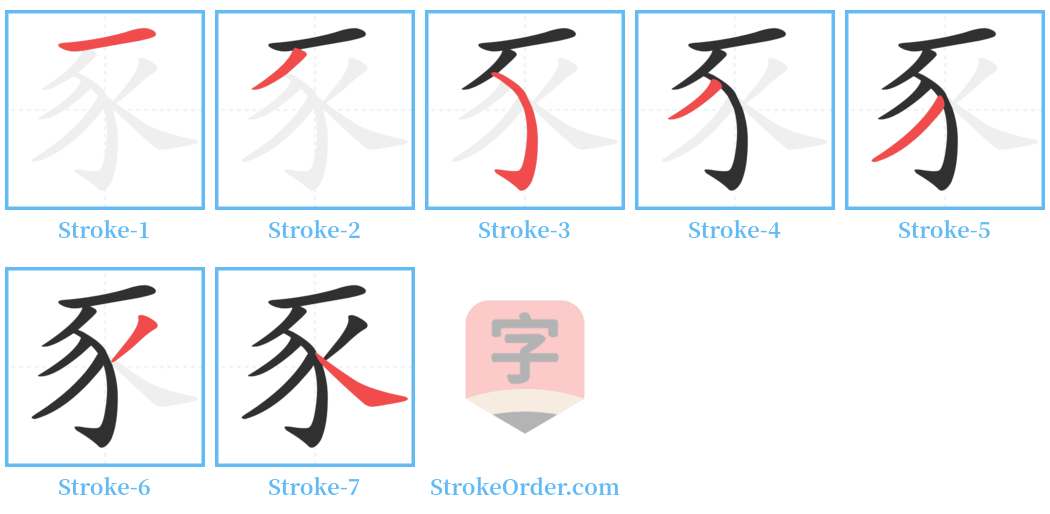豕 Stroke Order Diagrams