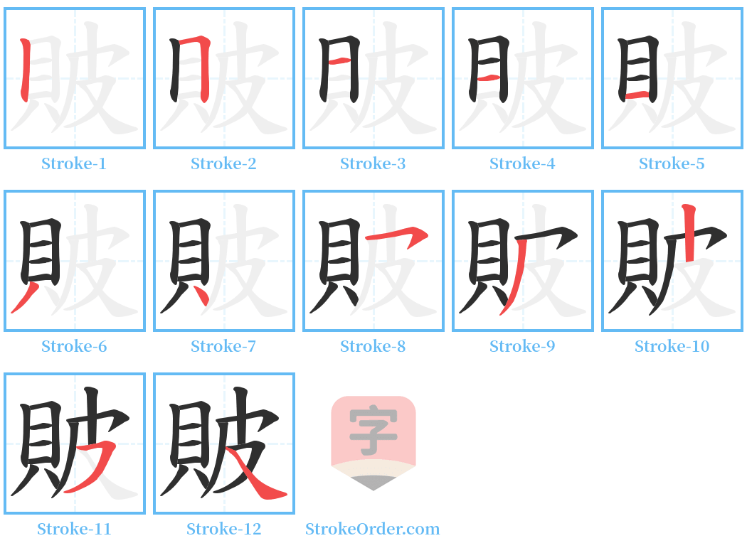 貱 Stroke Order Diagrams