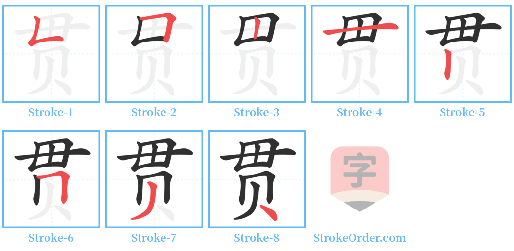 贯 Stroke Order Diagrams