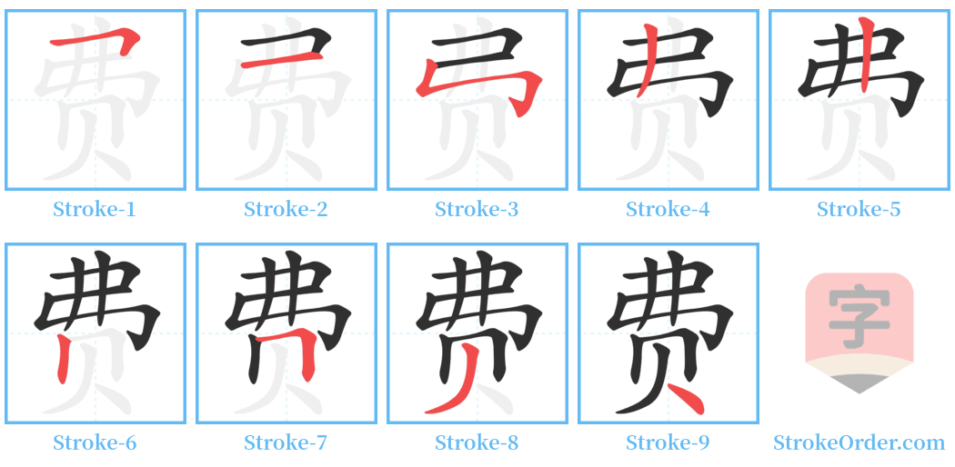 费 Stroke Order Diagrams