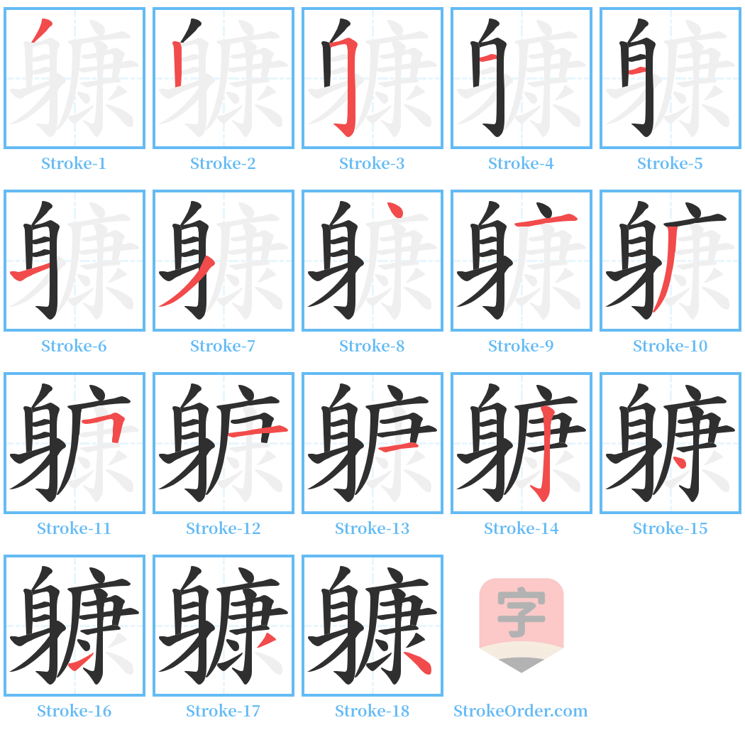 躿 Stroke Order Diagrams