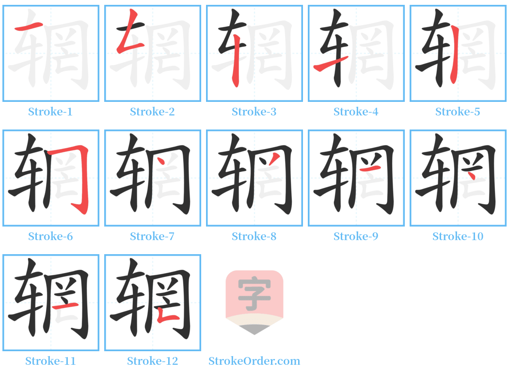 辋 Stroke Order Diagrams