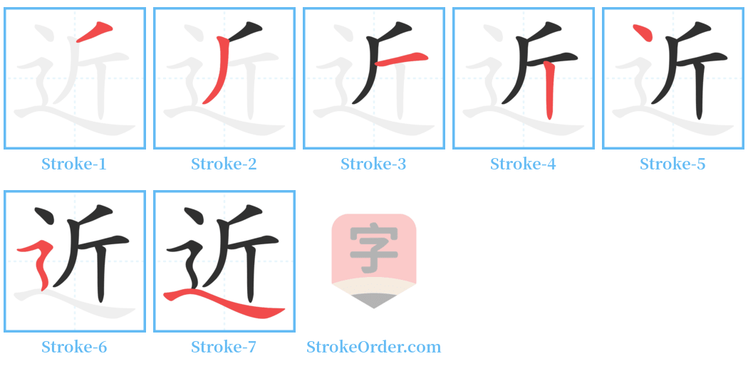 近 Stroke Order Diagrams