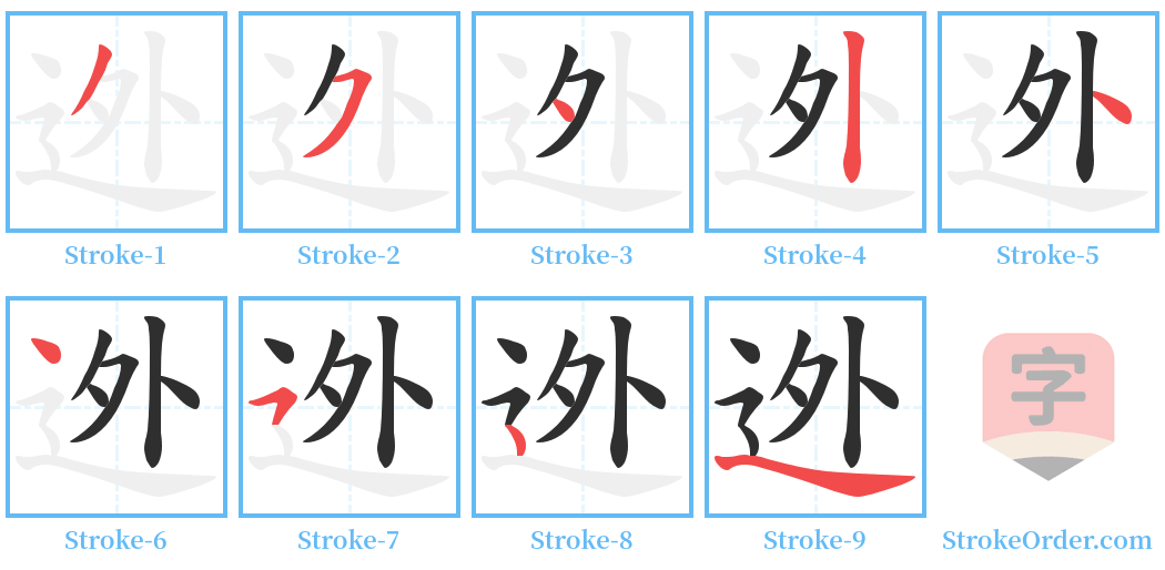 迯 Stroke Order Diagrams