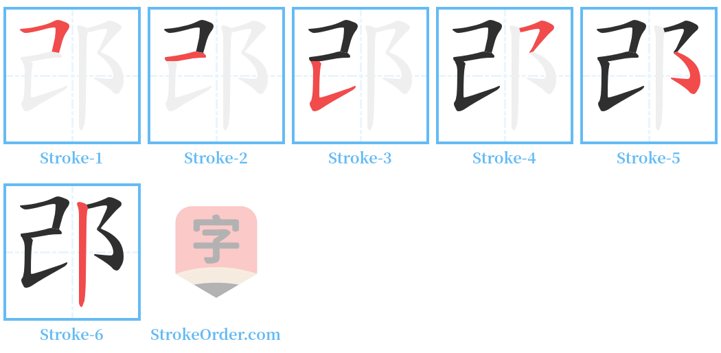 邔 Stroke Order Diagrams