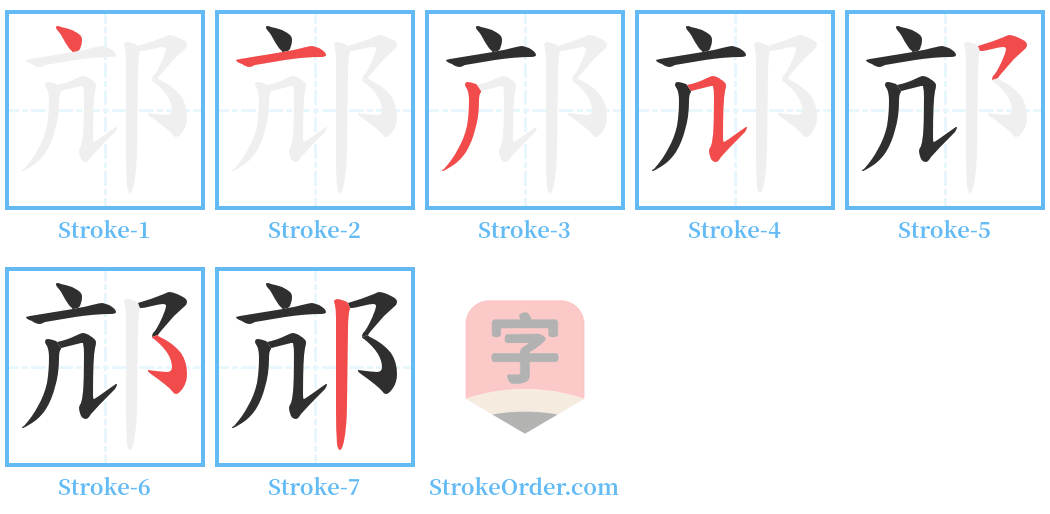 邟 Stroke Order Diagrams