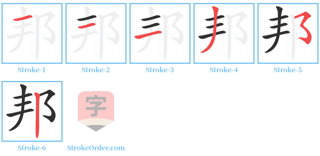 邦 Stroke Order Diagrams