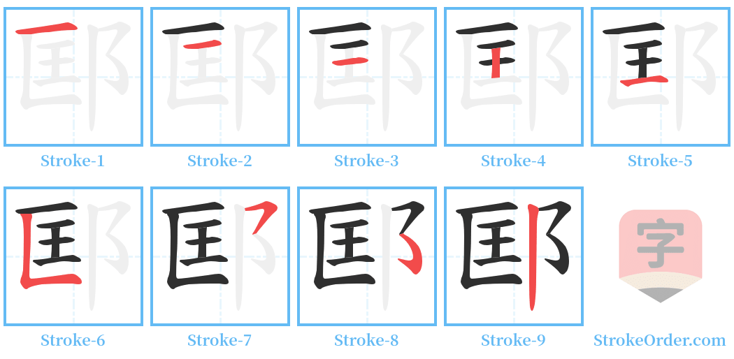 邼 Stroke Order Diagrams