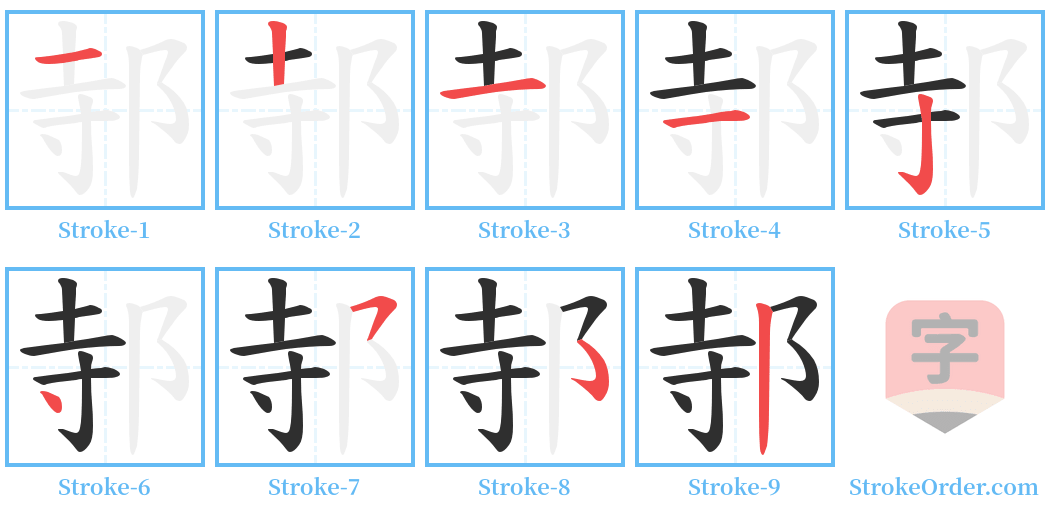 邿 Stroke Order Diagrams