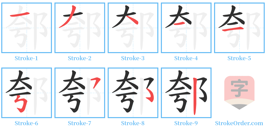 郀 Stroke Order Diagrams