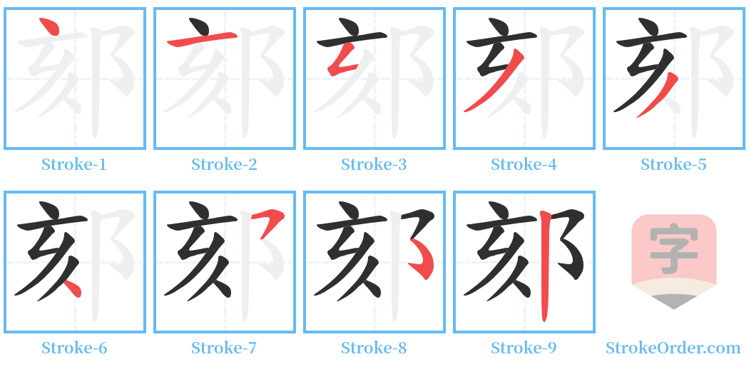 郂 Stroke Order Diagrams
